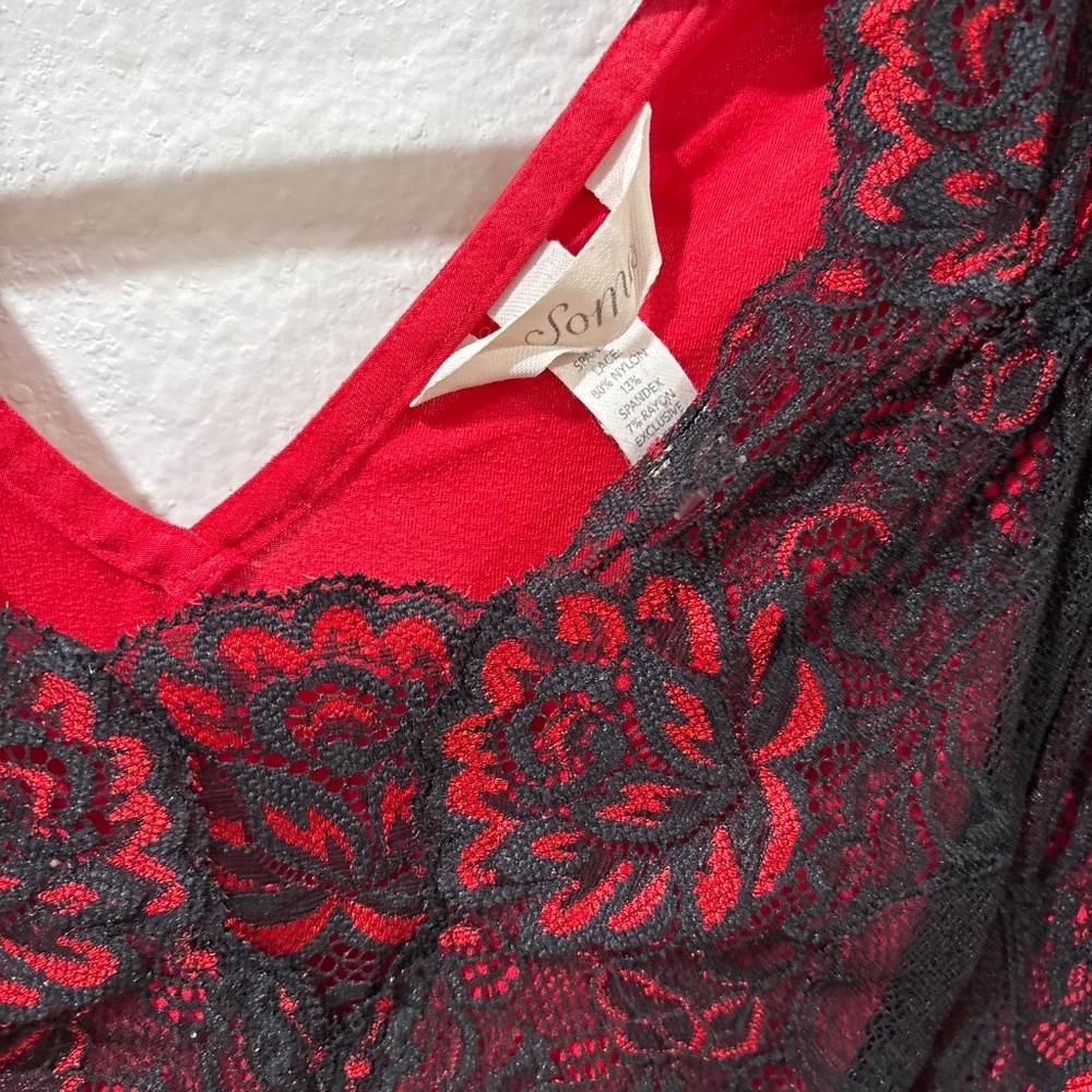 Soma intimate lace, black with red sleepwear women's size medium - Picture 5 of 6